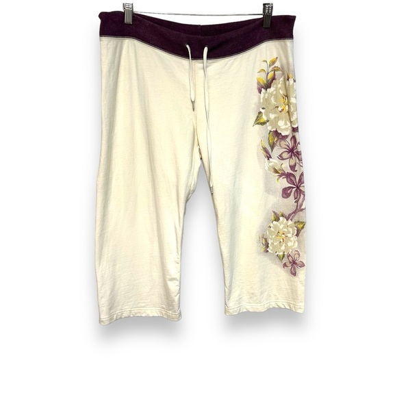 Lucky Brand Pants - Y2K Lucky Brand M-XL sweatpants cropped flower graphic print boho vintage knit
